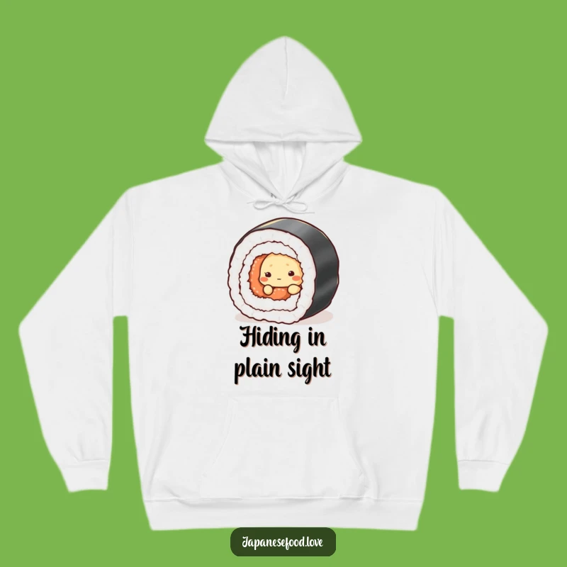 Cozy Funny Shy Tempura Hoodie - Warm & Whimsical Sushi Character Apparel