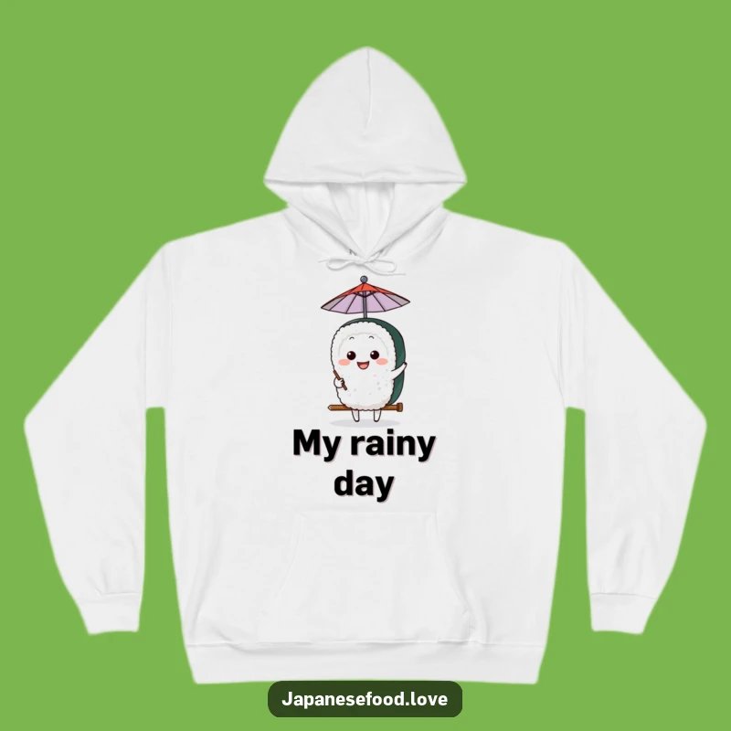 Funny Sushi Umbrella Hoodie: Grinning Character, Cozy Comfort, Perfect Funny Gift