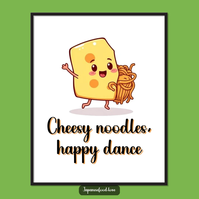 Free Printable Wall Art: Dancing Cheese & Noodle Friends - Downloadable Whimsical Decor