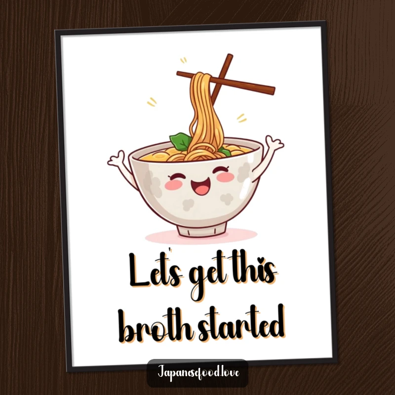 Funny Free Printable Wall Art: A spirited ramen bowl embraces the dance floor with joyful steam.