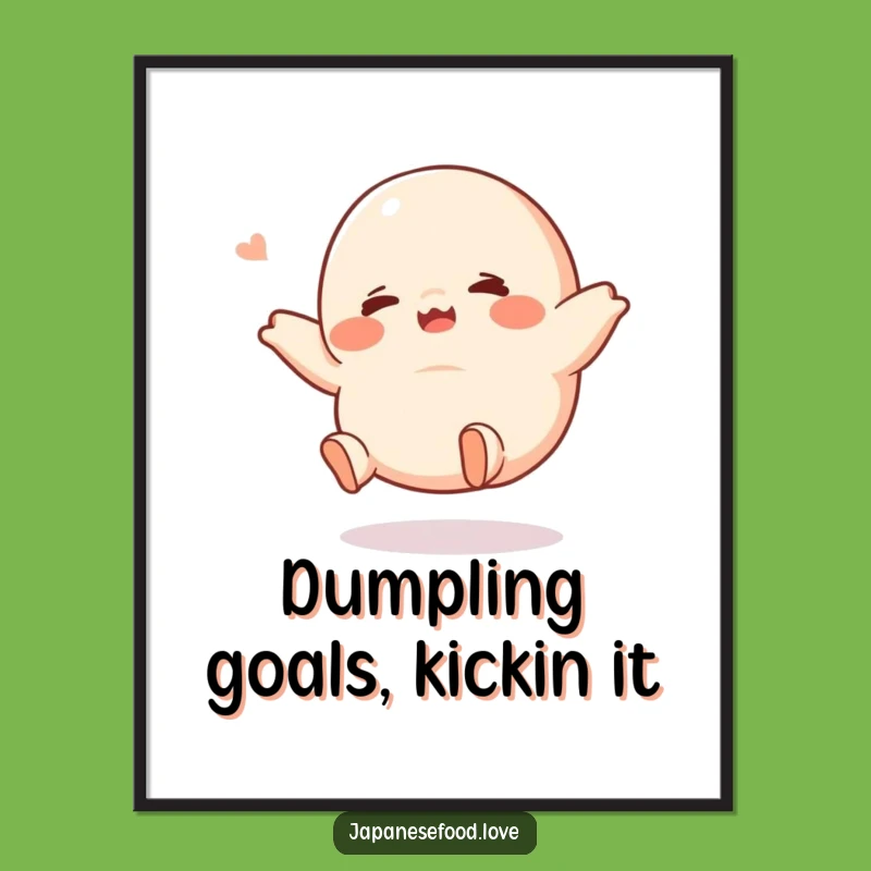 Funny Free Printable Wall Art: Giggling Dumpling Kicking Legs Playful Downloadable Decor