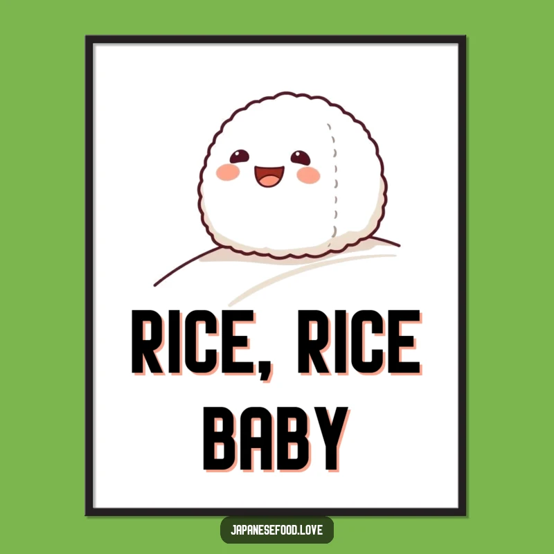 Funny Free Printable Wall Art: Grinning Onigiri Art, Quirky Downloadable Decor