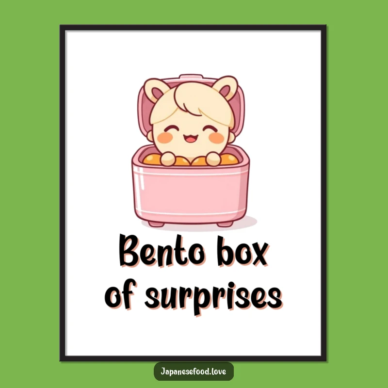 Funny Free Printable Wall Art: Surprised Bento Box Art, Quirky Downloadable Decor