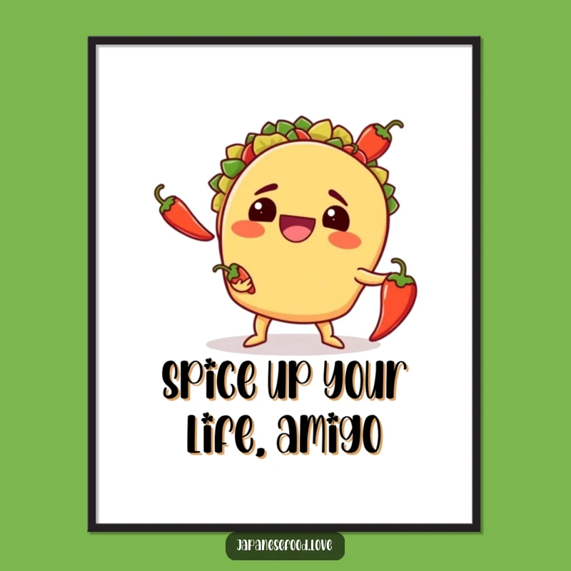 Kooky Free Printable Wall Art: Juggling Taco Chili Peppers, Downloadable Art