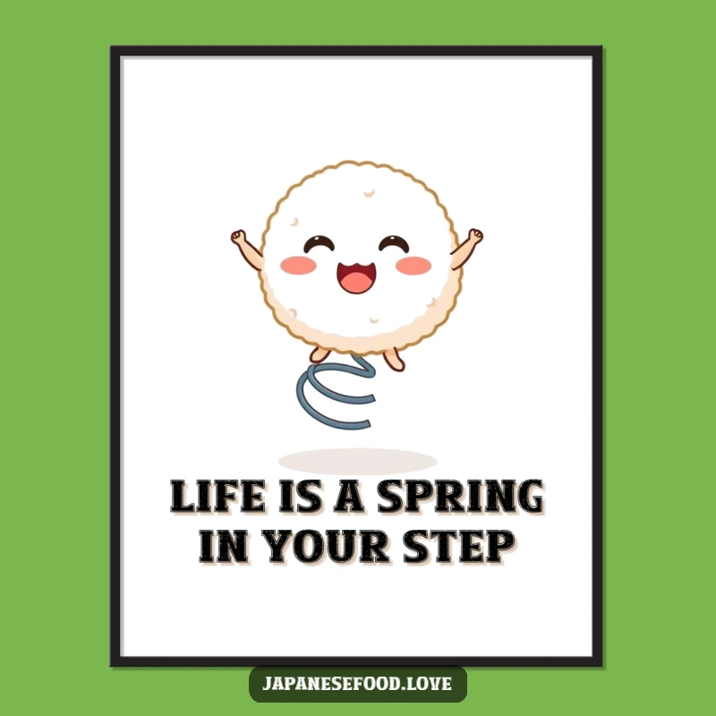 Funny Free Printable Wall Art: Bouncy Rice Ball! A Hilarious Downloadable for Your Decor.