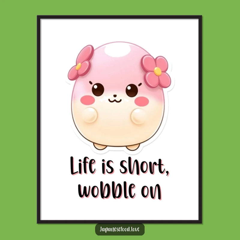 Free Printable Wobbly Mochi Wall Art: Hilarious Japanese Dessert Wobbles with Delight