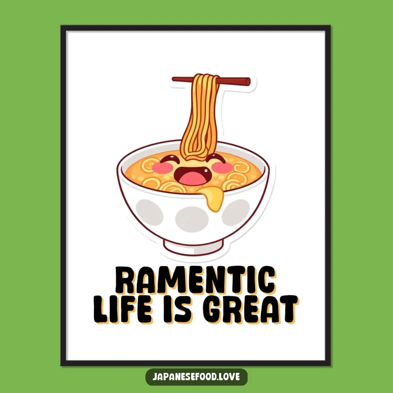 Free Printable Ramen Bouncing Wall Art: Funny Foodie Downloadable Decor