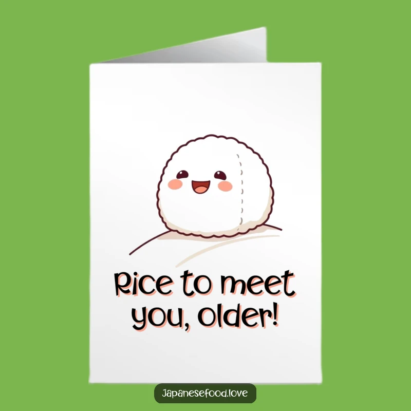 Free Printable Birthday Card: Grinning Onigiri Slips, Funny Downloadable Gift