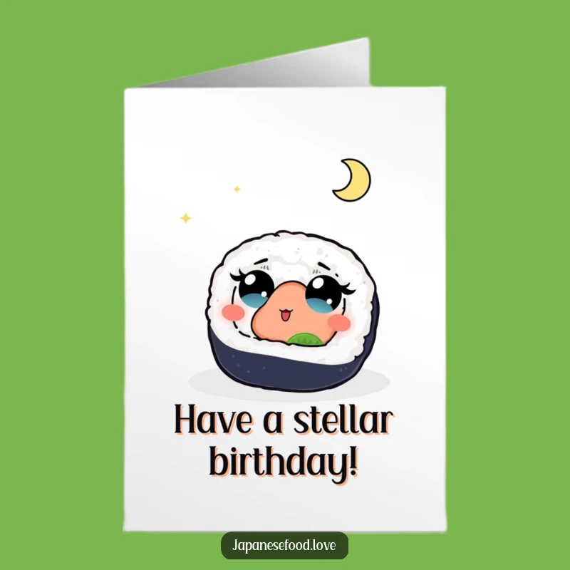 Free Printable Funny Sushi Moon Card: Whimsical Birthday Downloadable Gift