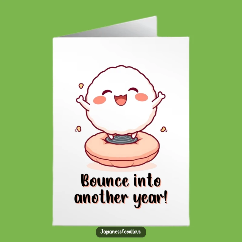 Free Printable Happy Rice Ball Birthday Card for Bouncy Celebrations