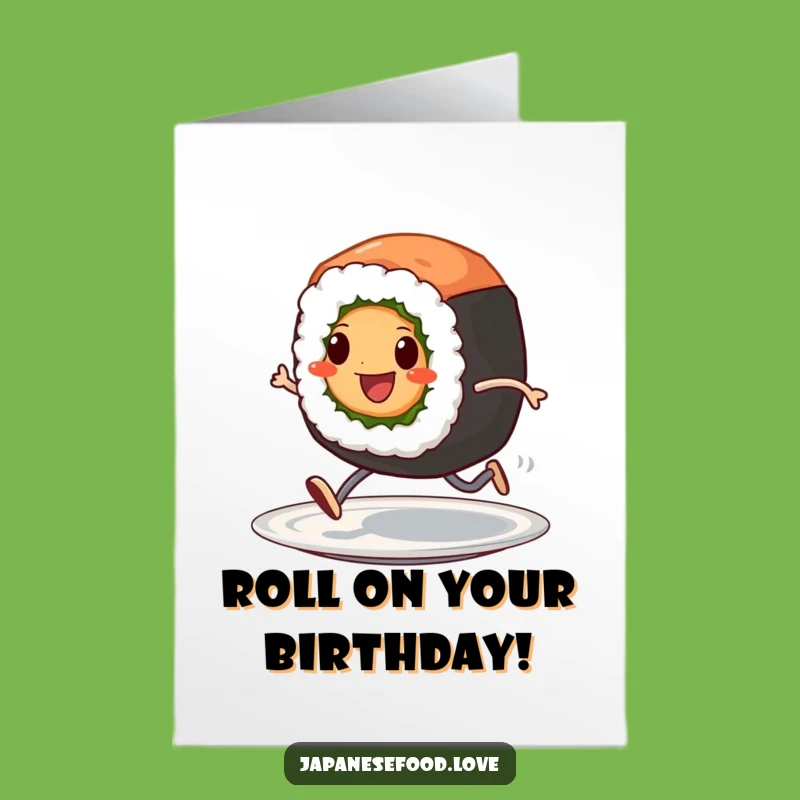Free Printable Sushi Birthday Card: Fast Food Fun Gift Downloadable