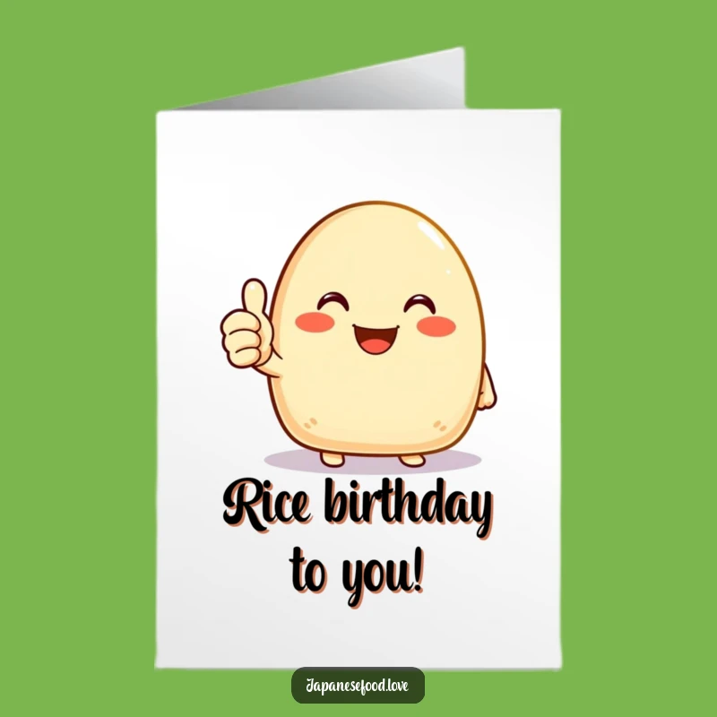 Free Printable Onigiri Birthday Card: Funny Thumbs Up Downloadable Gift for Japanese Food Lovers