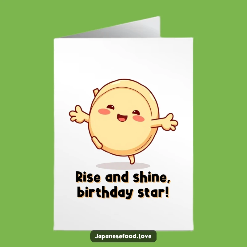 Funny Steamed Bun Cartwheel Free Printable Birthday Card - Deliciously Humorous Downloadable Gift