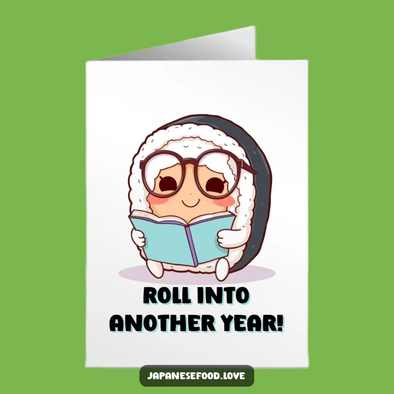 Free Printable Birthday Card: Funny Sushi Reader for a Smart Celebration