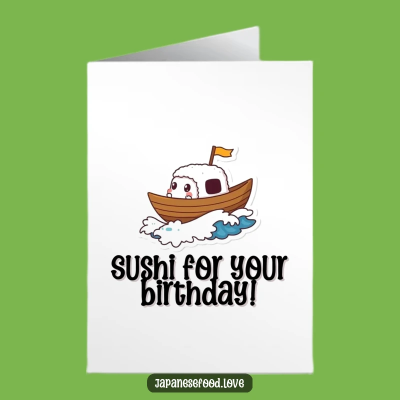 Nautical Free Printable Birthday Card: Sushi Boat Wave, Funny Downloadable Gift