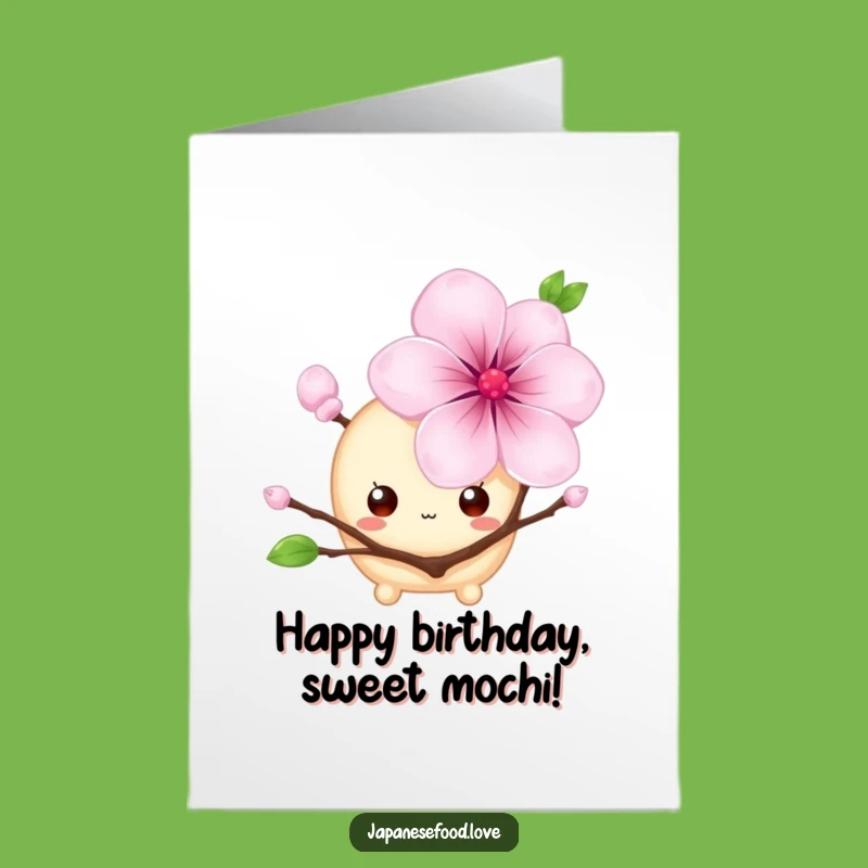 Sweet Free Printable Mochi Birthday Card - Shy & Cute Downloadable