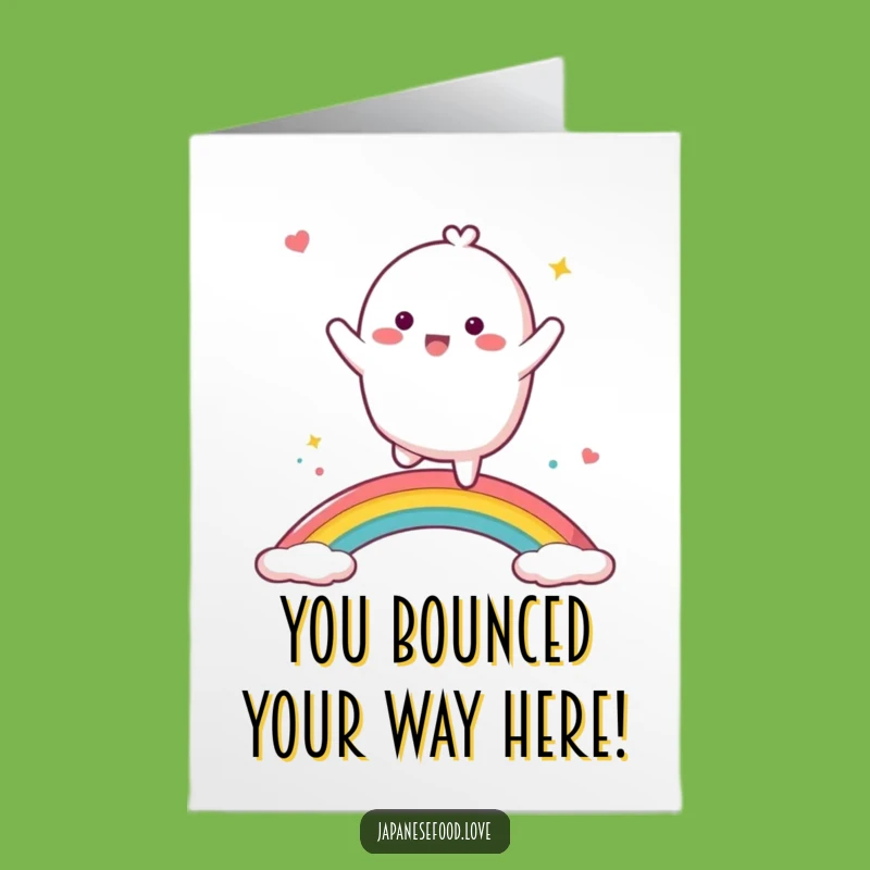 Free Printable Congrats Card: Funny Mochi Rainbow Celebration Greeting Downloadable Gift