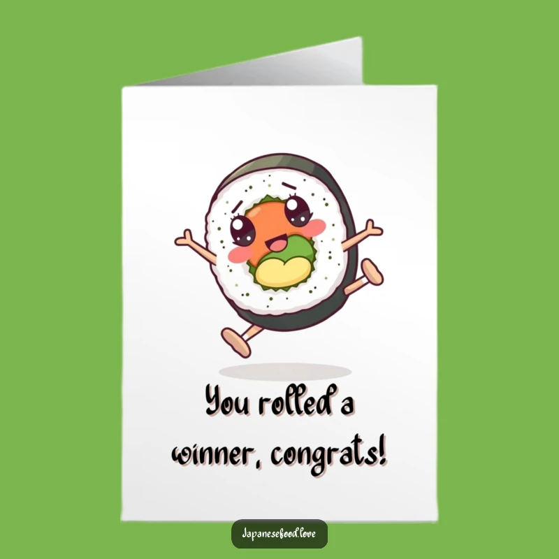 Free Printable Congratulations Card: Sushi Cartwheels, Funny Downloadable Gift