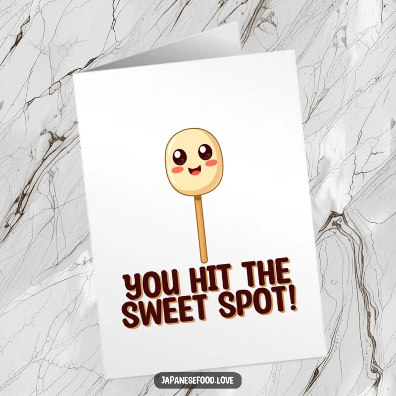 Funny Free Printable Congrats Card: Happy Dango Skewer Balancing for Celebration