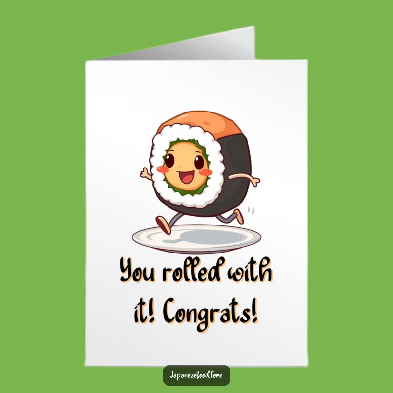 Free Printable Sushi Congrats Card: Sprinting Sushi Gift Downloadable