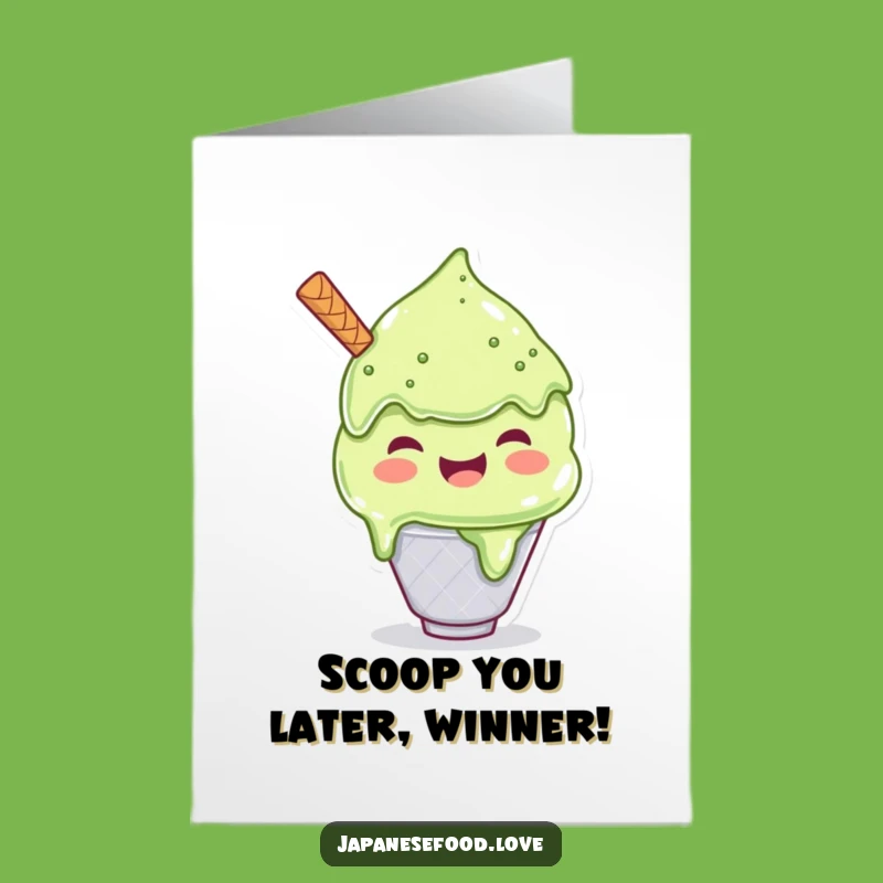 Free Printable Matcha Ice Cream Congratulations Card: Joyful Scoop for Sweet Victories