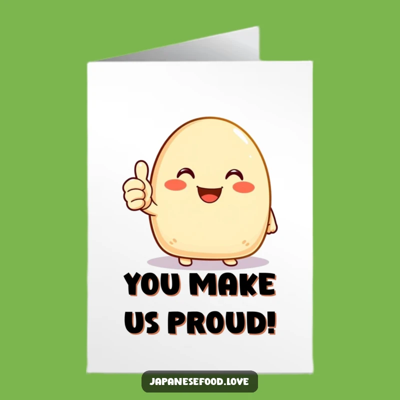 Free Printable Onigiri Congrats Card: Funny Thumbs Up Downloadable Gift for Success
