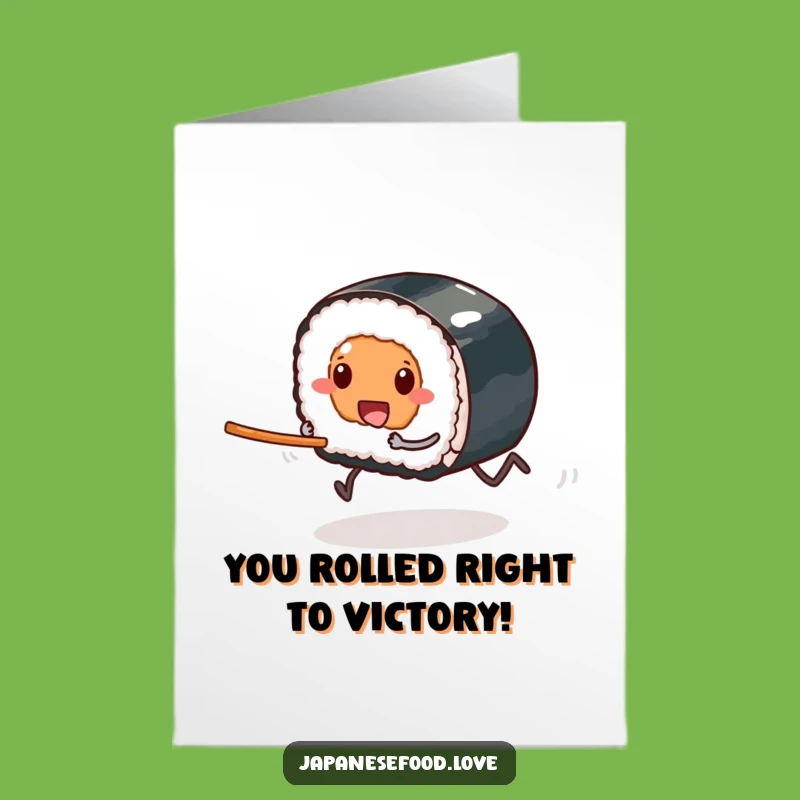 Free Printable Sushi Congrats Card: Racing to Celebrate Your Win