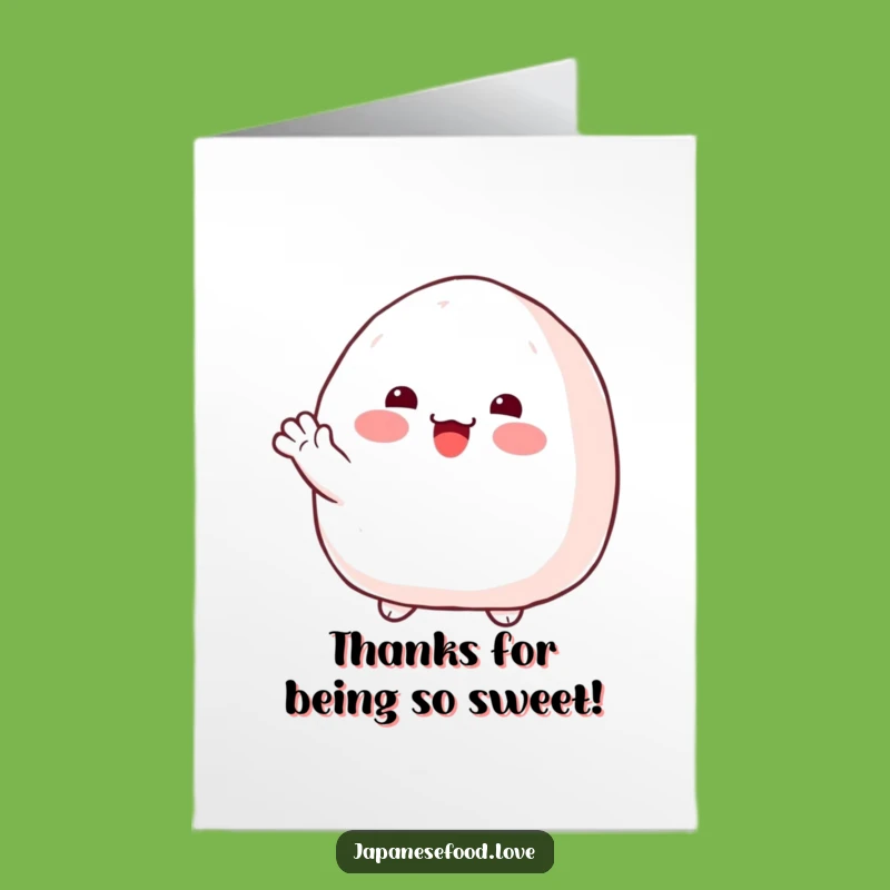 Free Printable Onigiri Thank You Card - Rosy Cheeks Gratitude Downloadable Gift