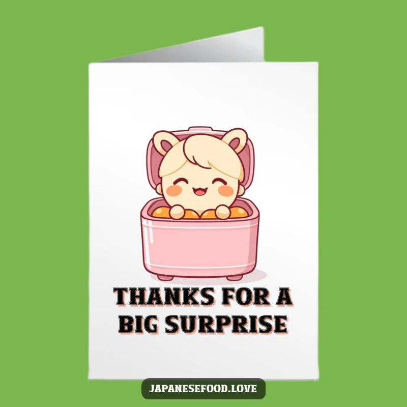 Free Printable Thank You Card: Bento Box's Surprised Thanks, Funny Downloadable Gift