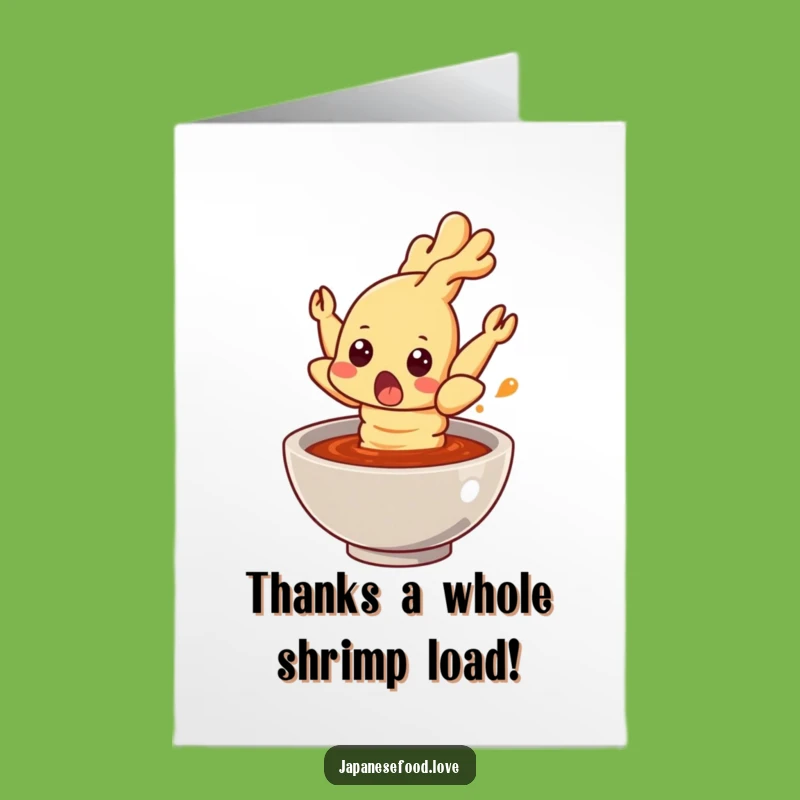 Free Printable Thank You Card: Surprised Tempura Shrimp - Funny Download!