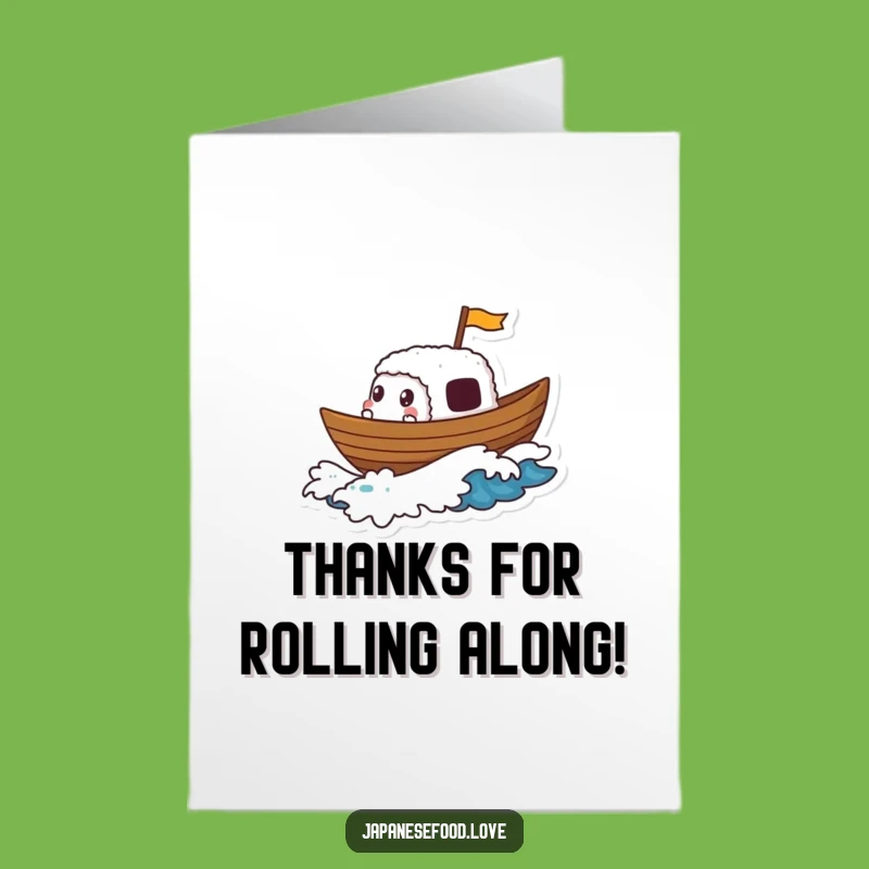 Grateful Free Printable Thank You Card: Sushi Boat Wave, Fun Downloadable Gift