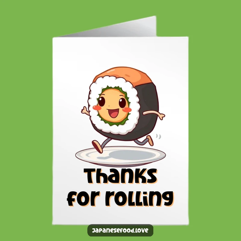 Free Printable Sushi Thank You Card: Fast Food Gratitude Downloadable
