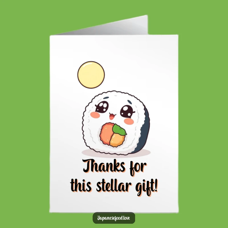 Free Printable Thank You Card: Wondering Sushi & Moon - Funny Downloadable Food Art