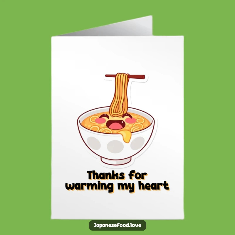 Free Printable Ramen Thank You Card: Bouncing Smiley Gratitude Downloadable