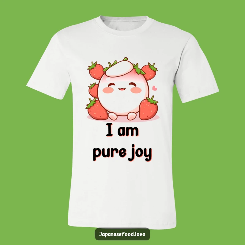 Funny Giggling Strawberry Mochi T-Shirt: Cute Character Tee, Hilarious Gift