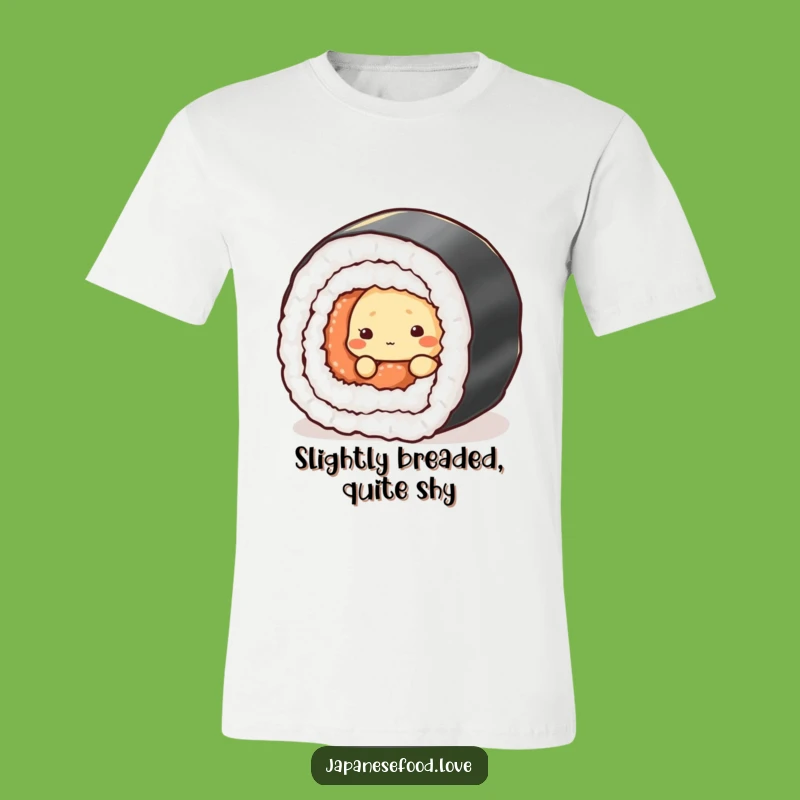 Funny Shy Tempura T-Shirt - Giggle-Worthy Sushi Character Tee for Food Lovers