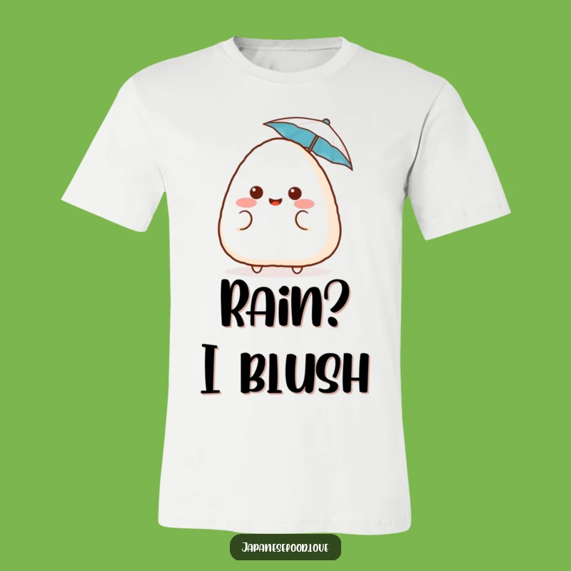 Funny Surprised Onigiri T-Shirt: Blushing Cartoon Apparel, Hilarious Gift