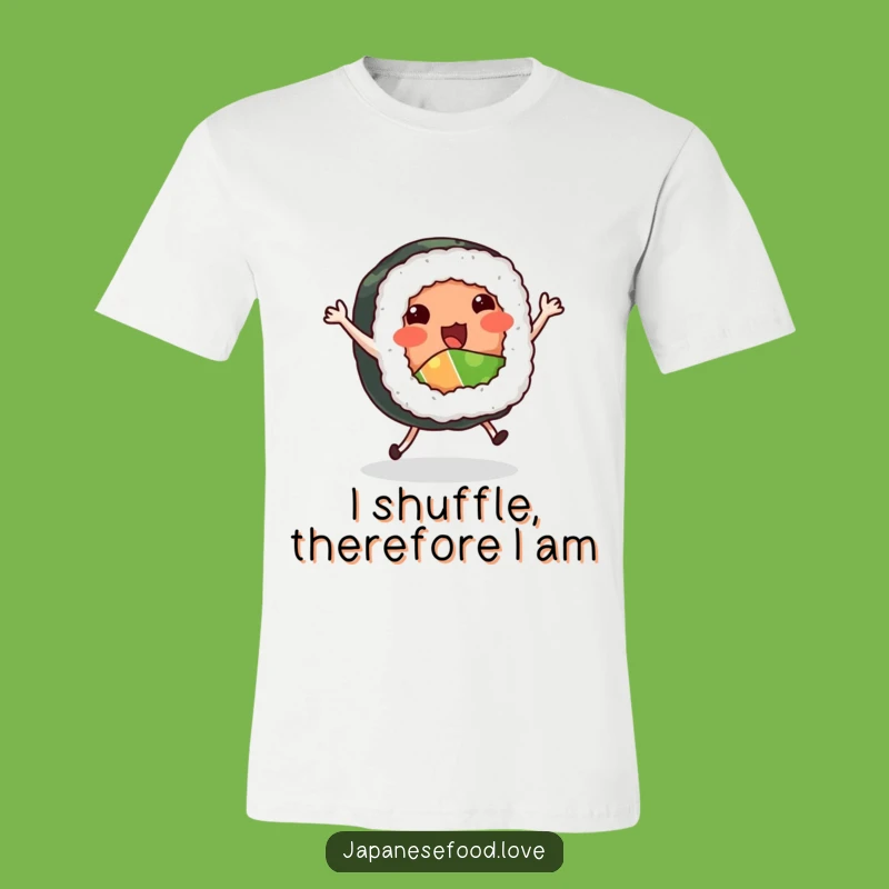 Funny Dancing Sushi Roll Tee - Joyful Japanese Food Humor Shirt
