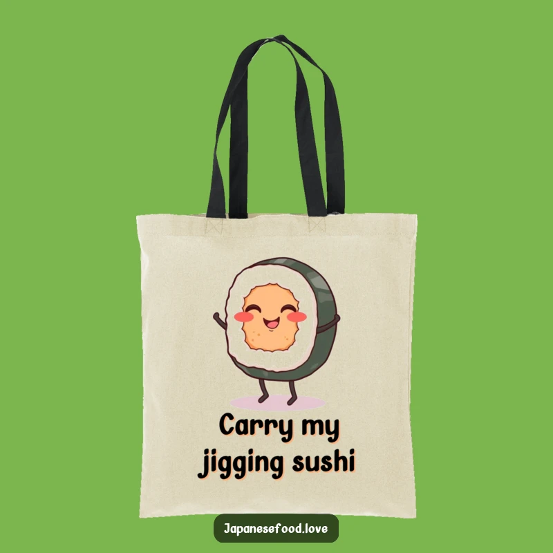 Funny Sushi Roll Jig Tote Bag: Carry Your Groceries with Gusto