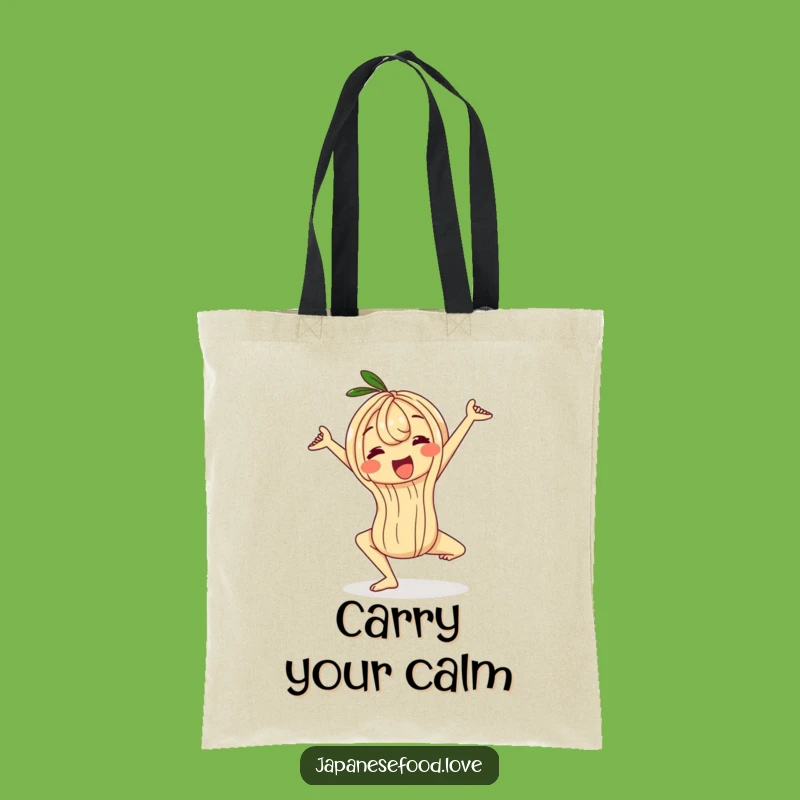 Funny Wobbly Ramen Noodle Yoga Tote Bag - Carry Your Calm & Carry-Out