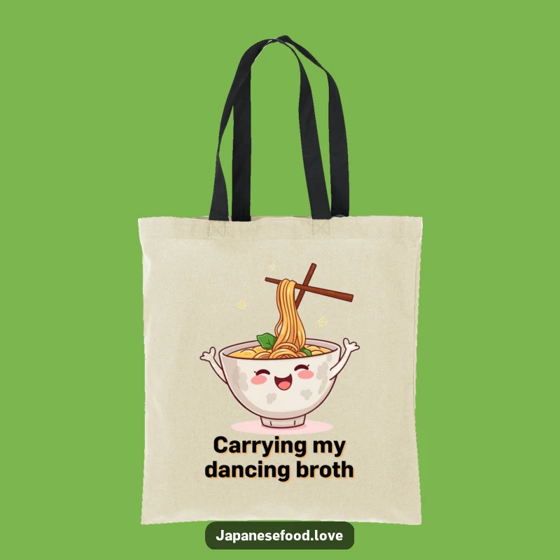Funny Dancing Ramen Bowl Tote Bag: Carry Your Cheer