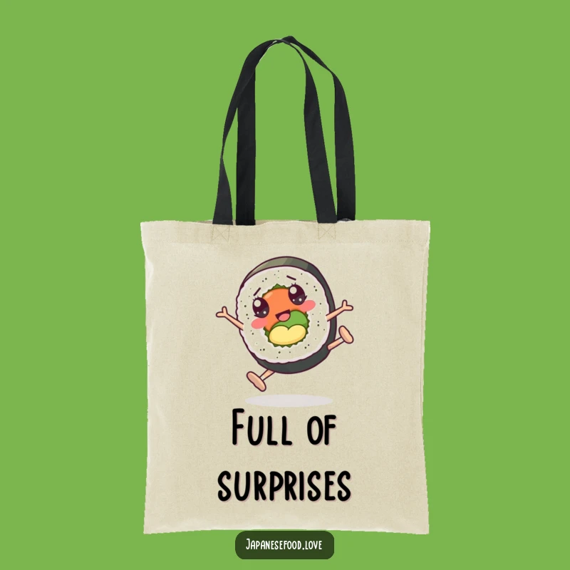 Funny Sushi Roll Cartwheel Tote Bag: Carry Your Essentials with Rolling Style