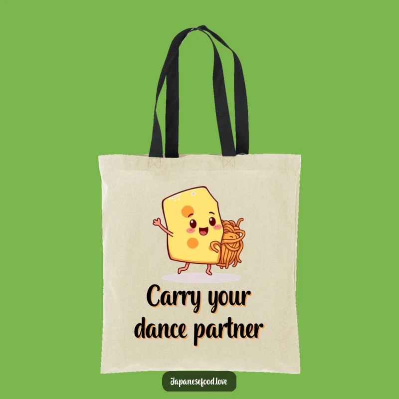 Funny Dancing Cheese & Noodle Tote: Carry Your Joyful Foodie Style