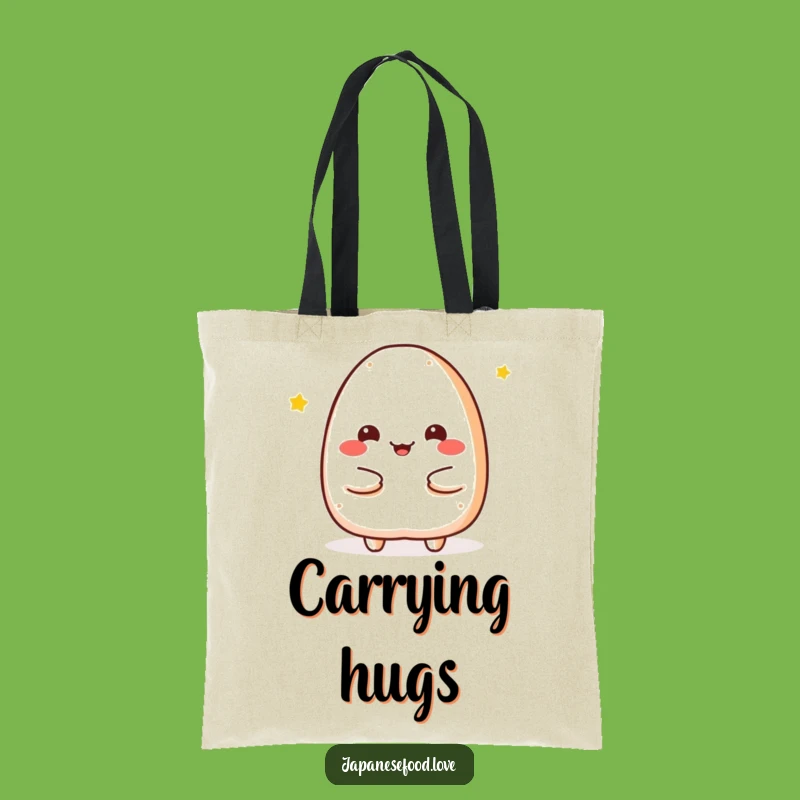 Funny Onigiri Hug Tote Bag: Carry Your Comfort