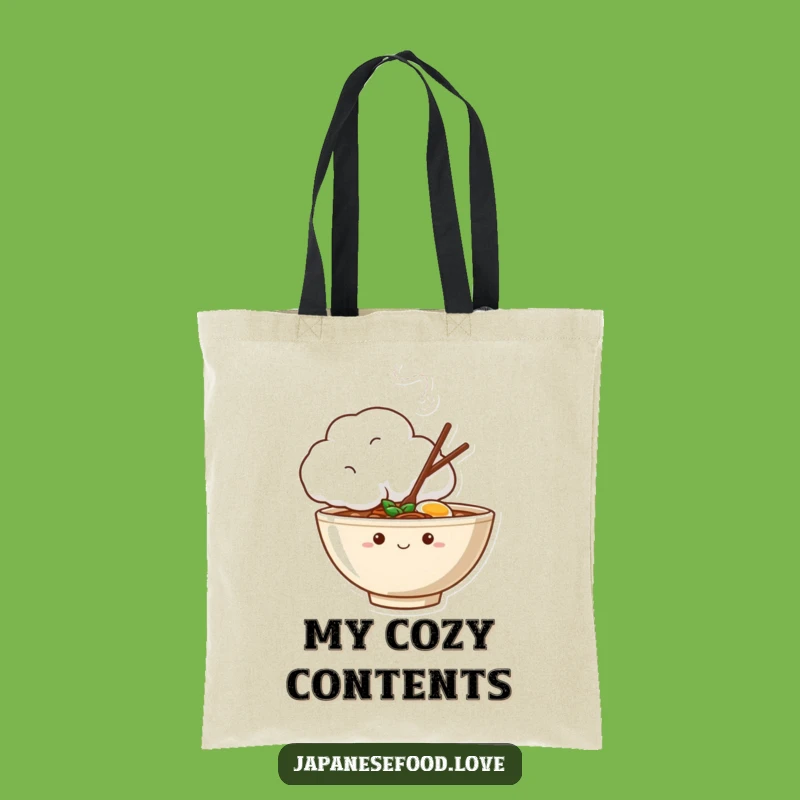 Funny Shy Ramen Bowl Tote Bag, Peeking Character Bag, Practical Funny Gift for Shoppers