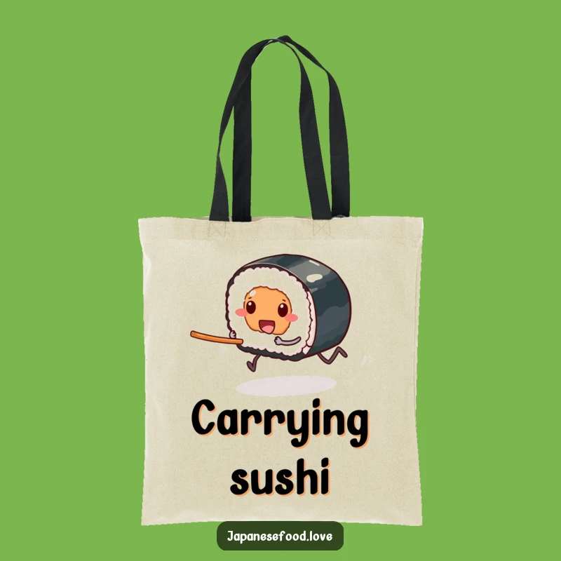 Funny Sushi Race Tote Bag: Hilarious Foodie Carryall Gift