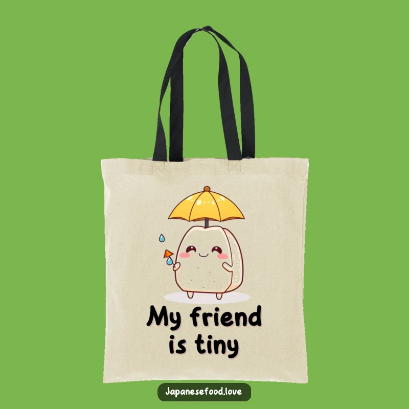 Funny Onigiri & Raindrop Buddy Tote: Your Cheerful Carry-All for Sunny & Rainy Days